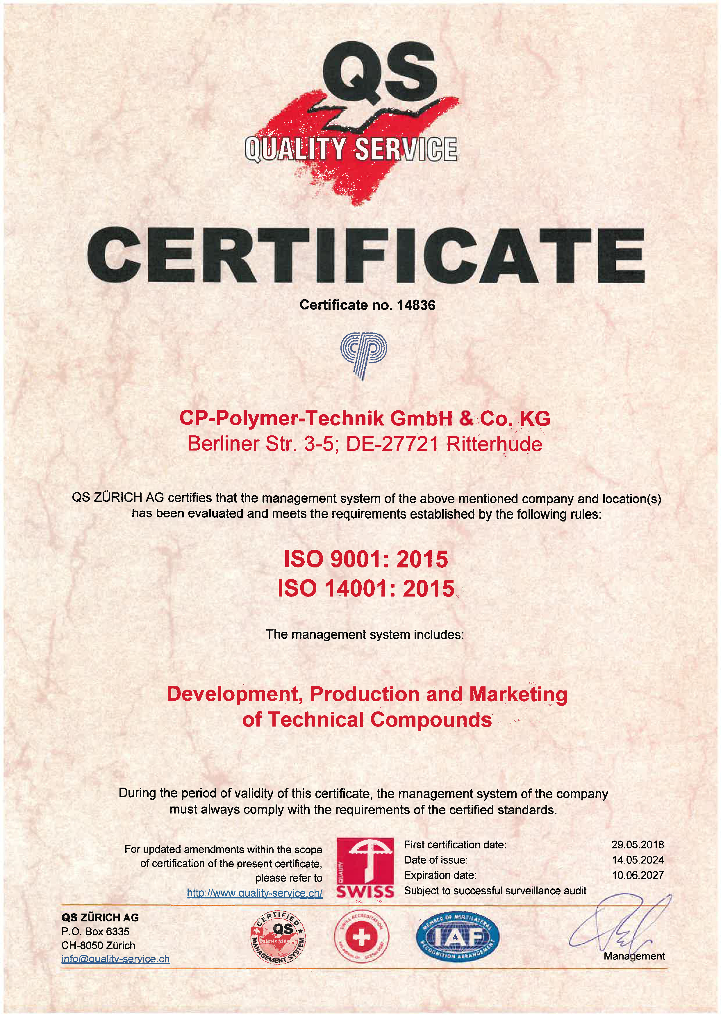 Certificate ISO